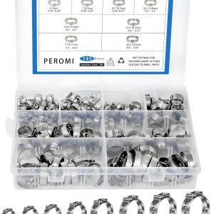145 abrazaderas de manguera de oreja única, 8 tamaños 0.236-0.925 in 304 Stianless acero Cinch Clamp Rings Surtido Kit para conexiones de montaje de 145 abrazaderas de manguera de oreja única, 8 tamaños 0.236-0.925 in 304 Stianless acero Cinch Clamp Rings Surtido Kit para conexiones de montaje de