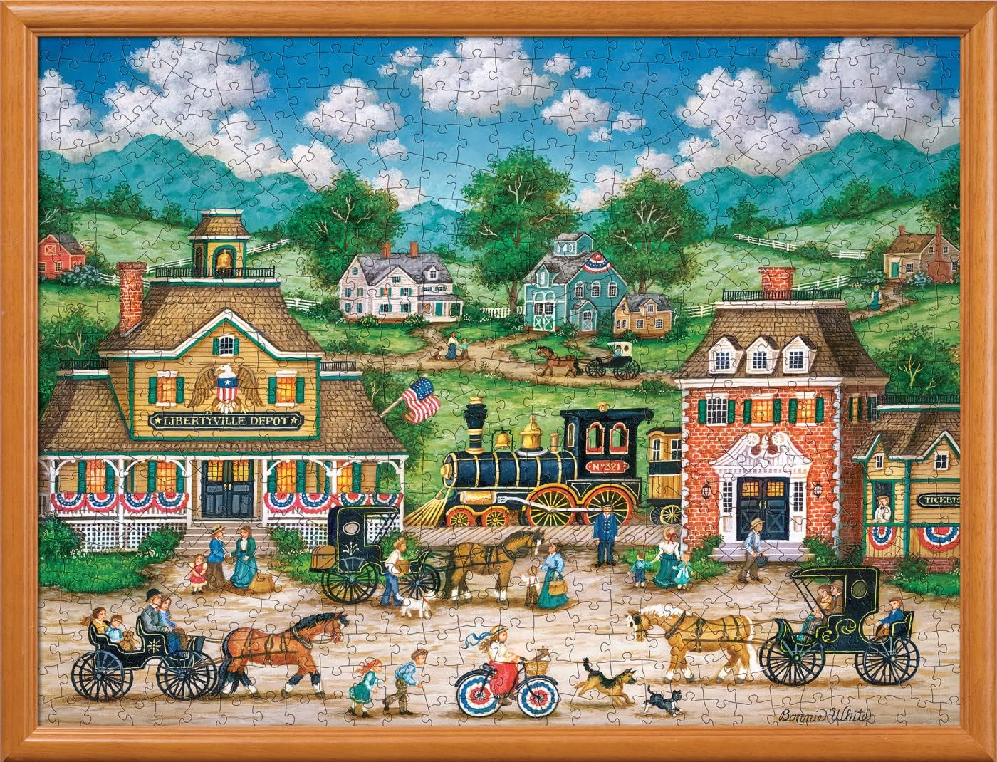 Masterpieces Libertyville Depot – Rompecabezas de 550 piezas para adultos, familia o niños, 18 x 24 pulgadas
