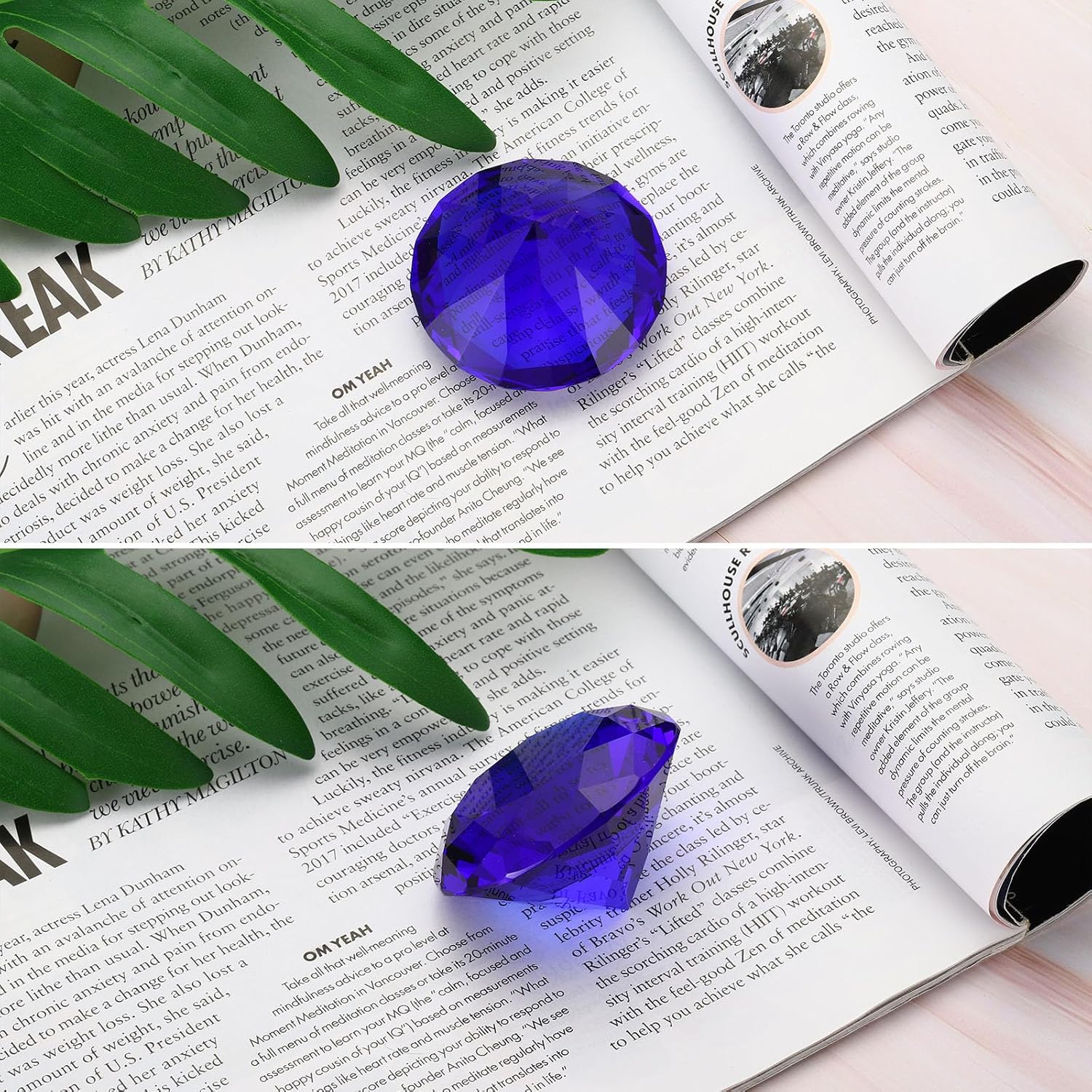 PATIKIL Pesas de papel de diamante, 1.969 in, diamantes falsos, gemas de cristal facetado, decoración de escritorio para regalos, tecnología de