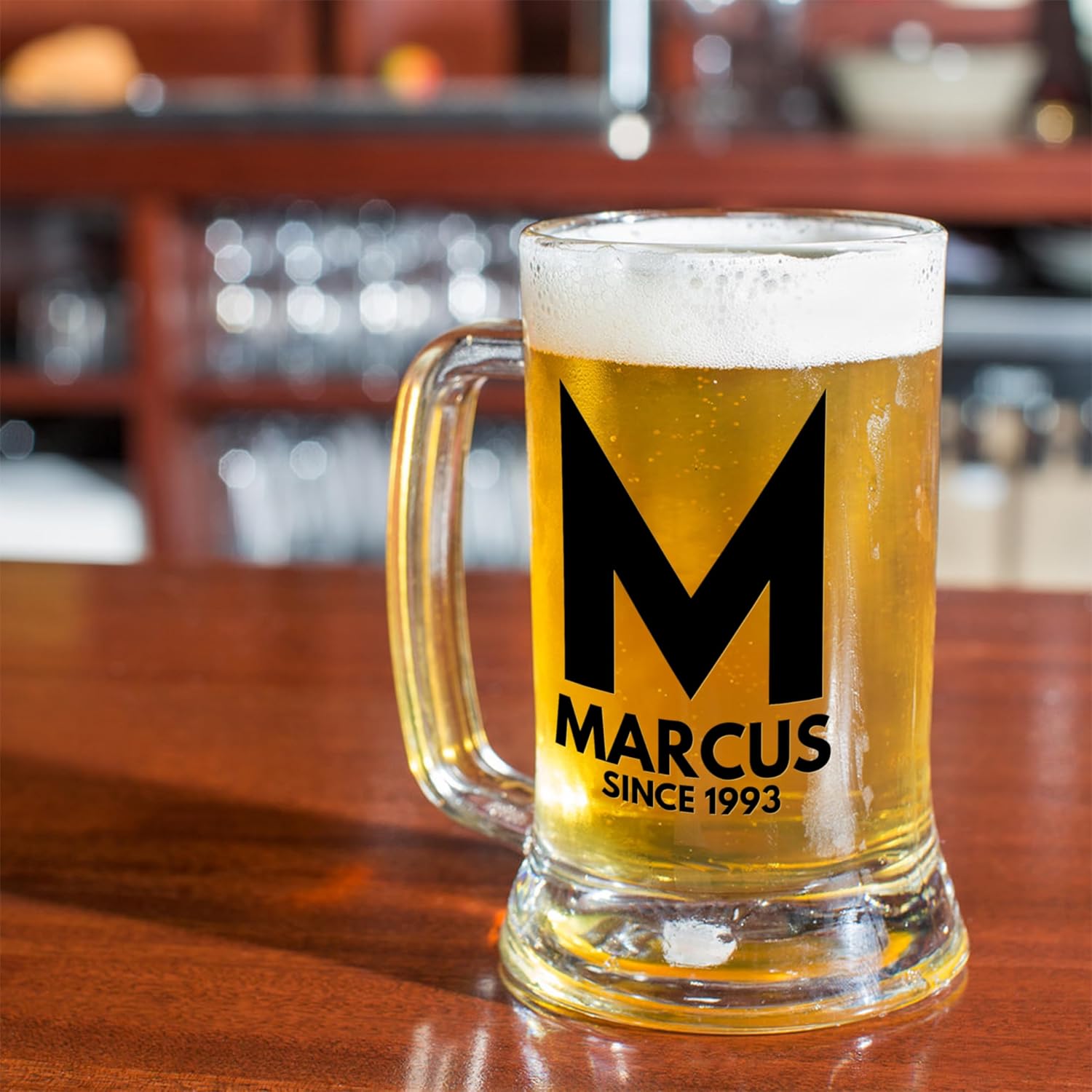 Regalos de cerveza para él, taza de cerveza personalizada con nombre e inicial, 7 opciones de diseño, 3 opciones de relleno de color, taza de