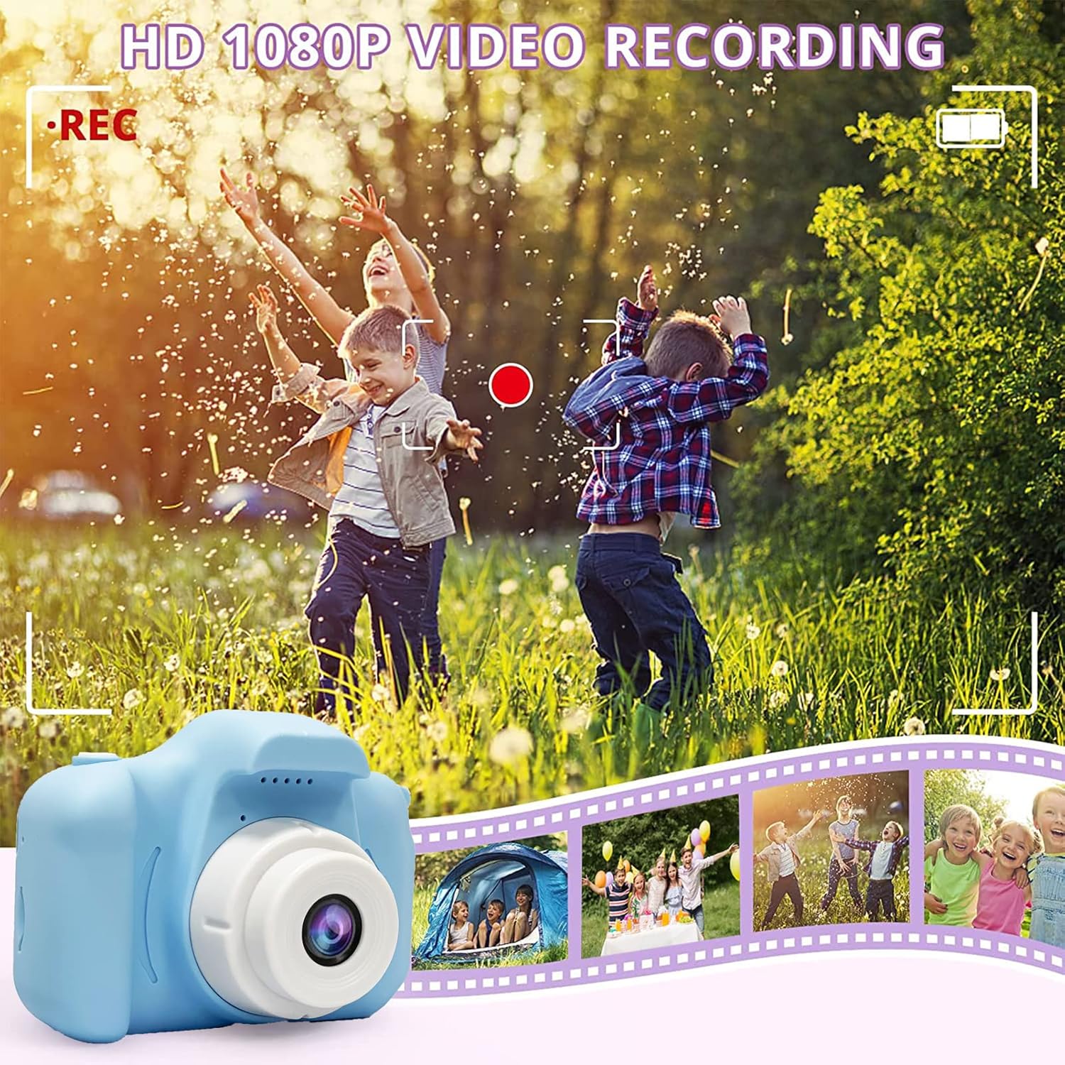 SVZIX Cámara digital para niños, mini cámara dual recargable para niños, regalo de 3 a 9 años, 8 millones de video de alta definición de 2 pulgadas