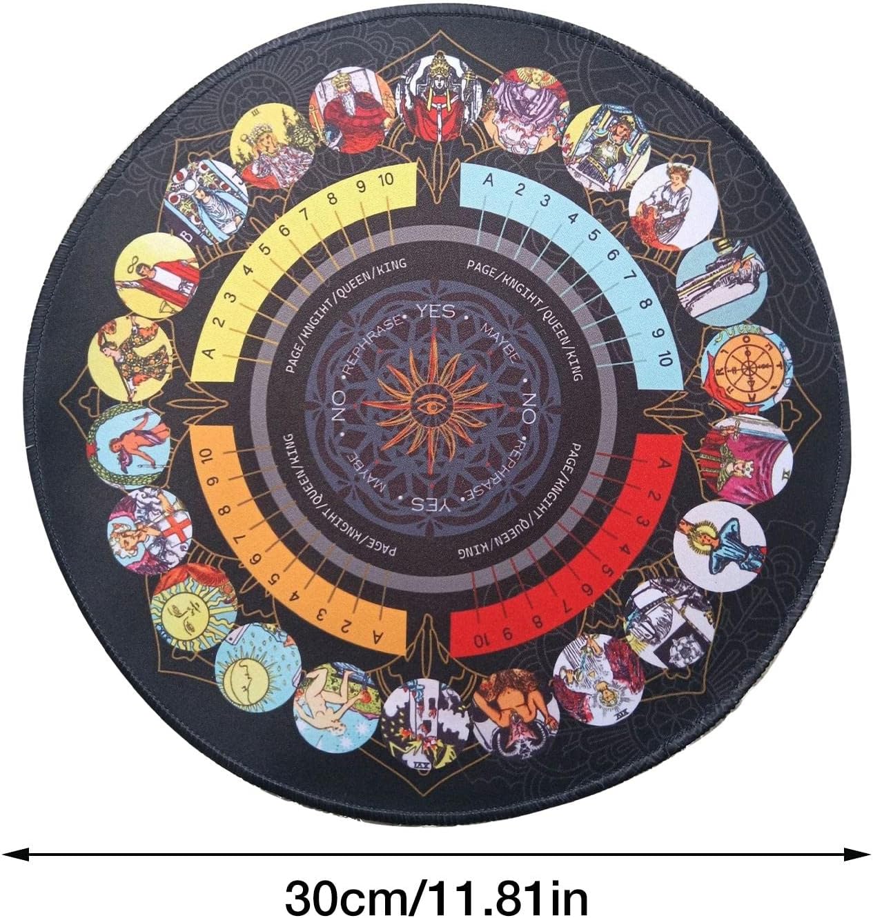 Tablero de péndulo Adivinación de radiestesia, Altar Tarot Card Pad, Ceremonia de péndulo de radiestesia Alfombrilla de goma, Tablero de mensajes