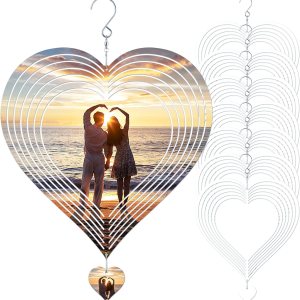 8 piezas de hilanderos de viento de sublimación en blanco de 10 pulgadas, hilanderos de viento de metal de aluminio 3D, decoración de jardín para 8 piezas de hilanderos de viento de sublimación en blanco de 10 pulgadas, hilanderos de viento de metal de aluminio 3D, decoración de jardín para