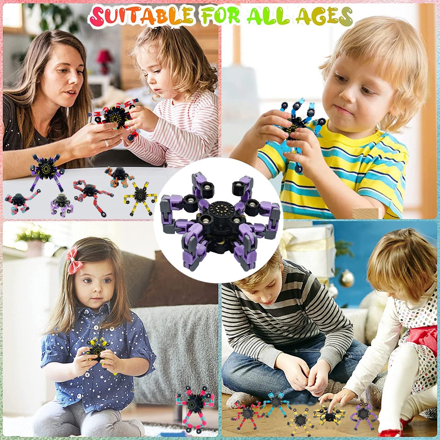 Paquete de 16 juguetes de giroscopio con punta de los dedos, juguetes sensoriales divertidos para la ansiedad, spinners de mano, giroscopio, para