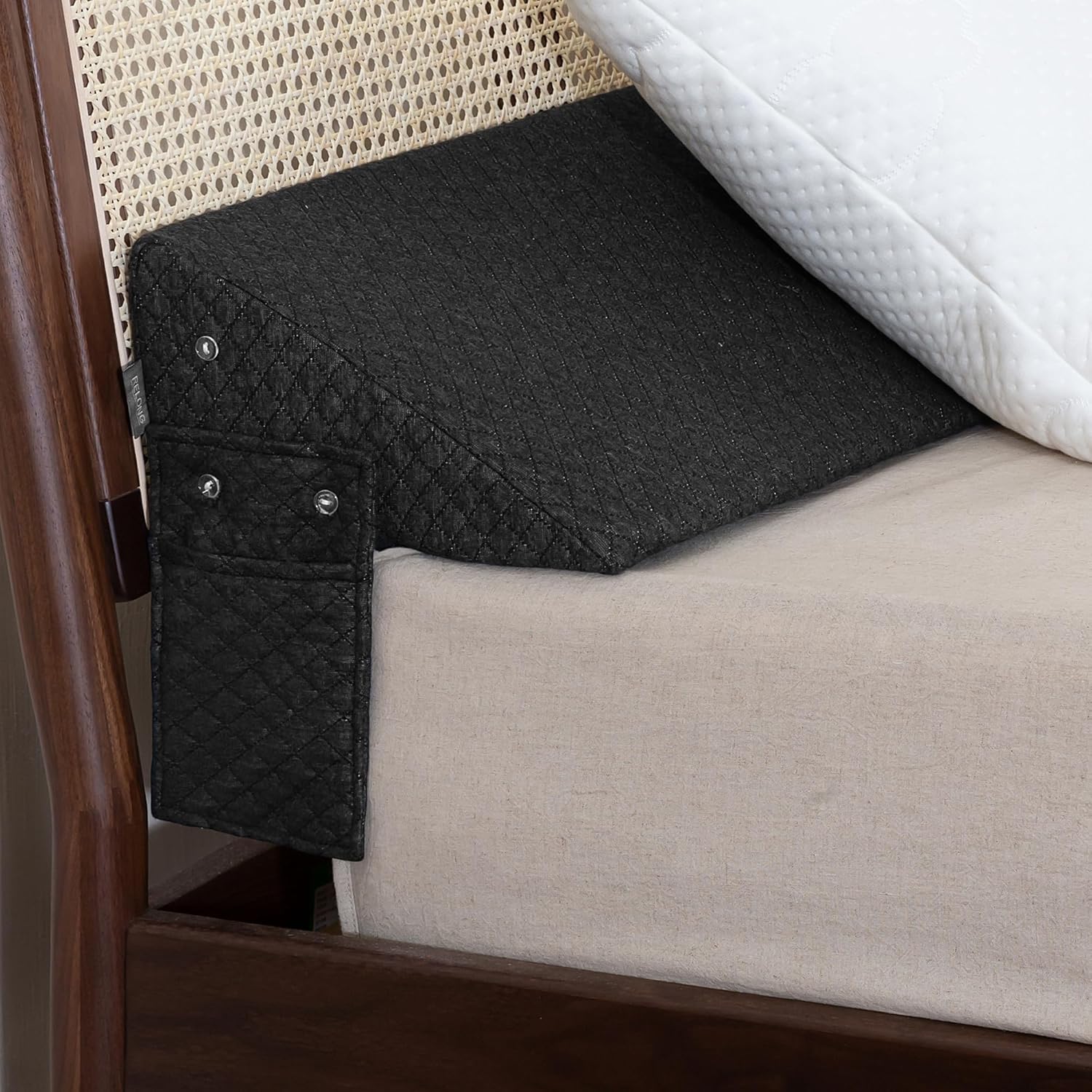 Relong Almohada de cuña de cama, almohada de cabecero, cuña de colchón, cierra el espacio (0-8 pulgadas) entre tu colchón y cabecero, relleno de