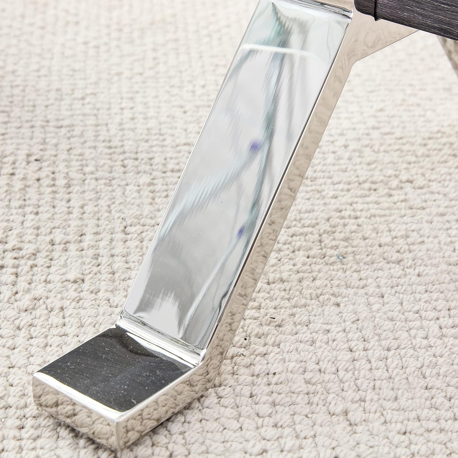 Mesa de centro rectangular transparente moderna, mesa de centro única de vidrio templado con patas de metal plateado y barra transversal de MDF,