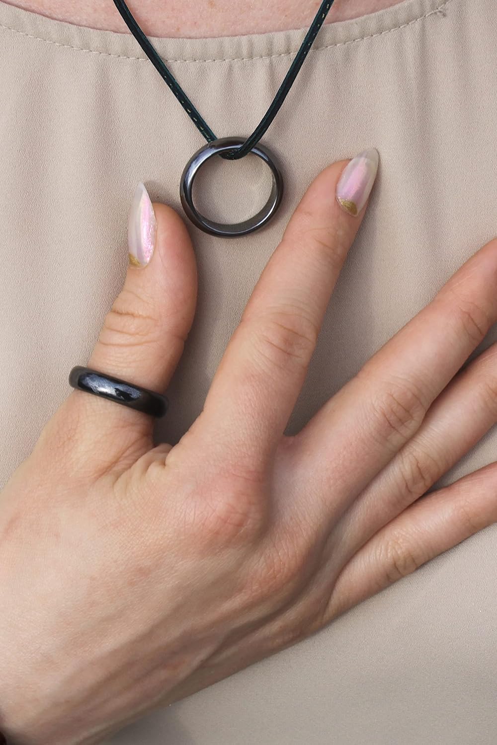 Anillos de hematita magnéticos auténticos, 3 anillos en cada pedido, anillo de hematita negra, unisex, para mujeres y hombres, anillo para ansiedad,
