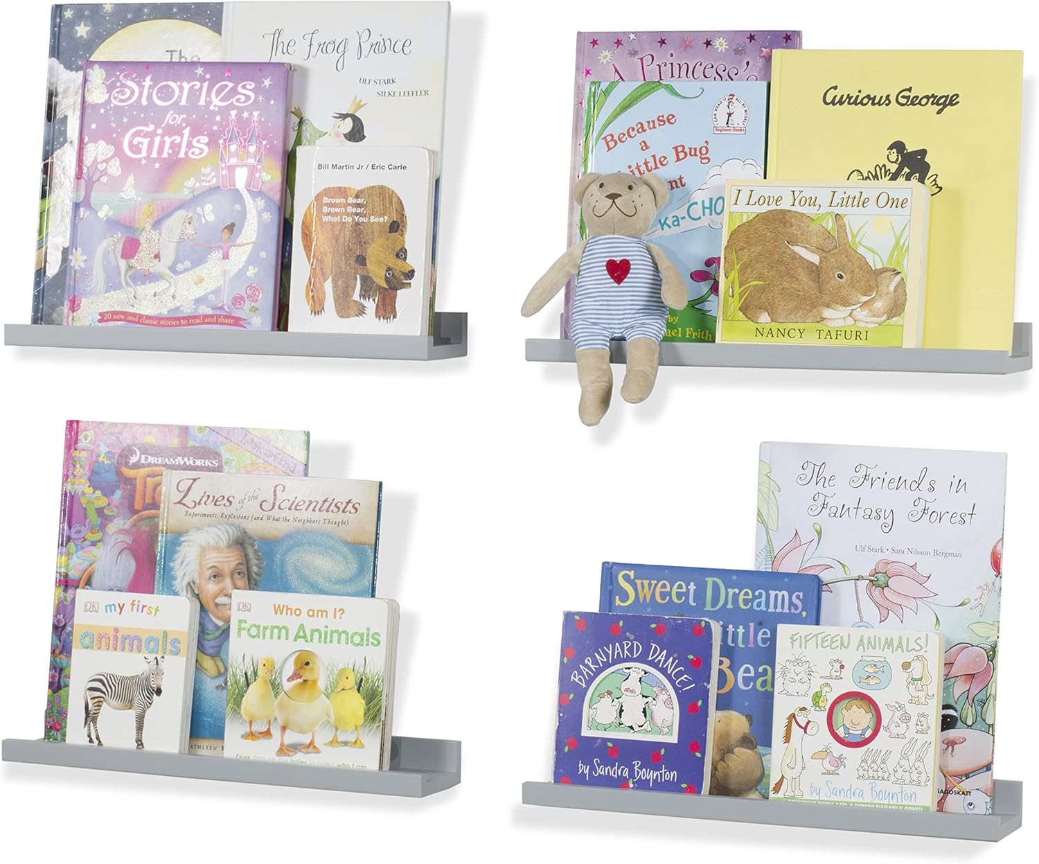 Wallniture Denver Estantes flotantes de 17 pulgadas para pared, estantes flotantes para libros para habitación de niños, estantes de guardería para