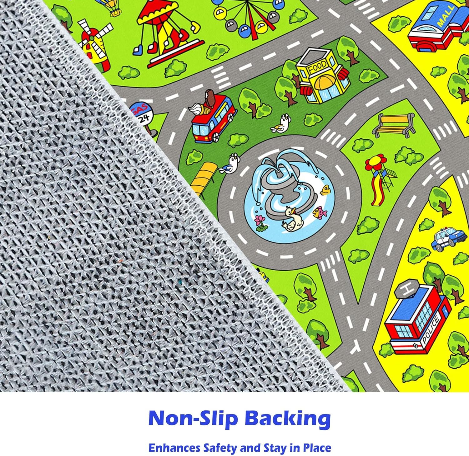 Alfombra de juego para niños, alfombra de coche para niños, alfombra de juego para niños, alfombra de juego de vida urbana para jugar con juguete de