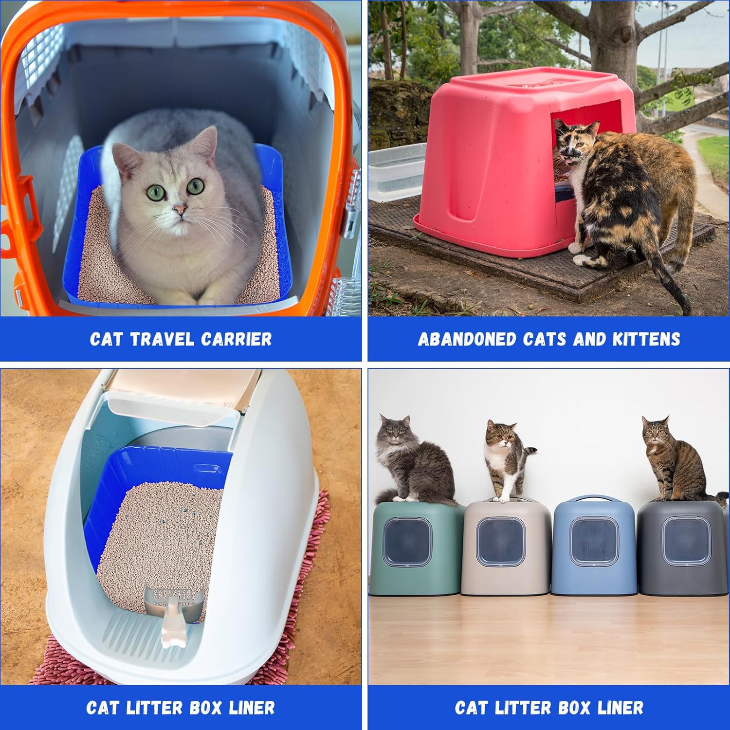 25 cajas de arena desechables para gatos, bandeja de arena de plástico para gatos, bandeja de arena para gatitos, conejos, cobayas, hámster,
