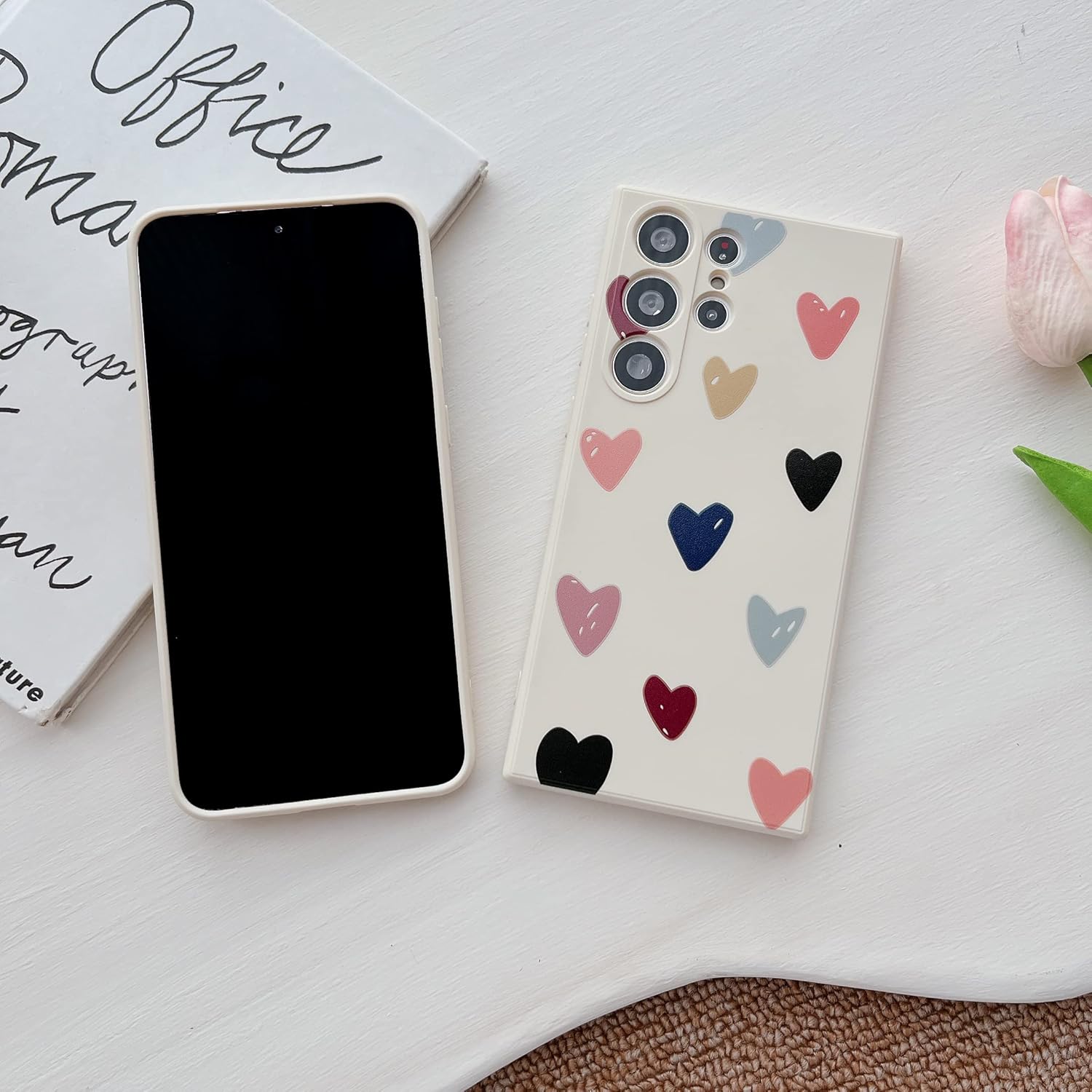 Jmltech Funda Galaxy S23 Ultra para Samsung Galaxy S23 Ultra 5G, diseño lindo de silicona líquida suave, protección de cámara, funda protectora de