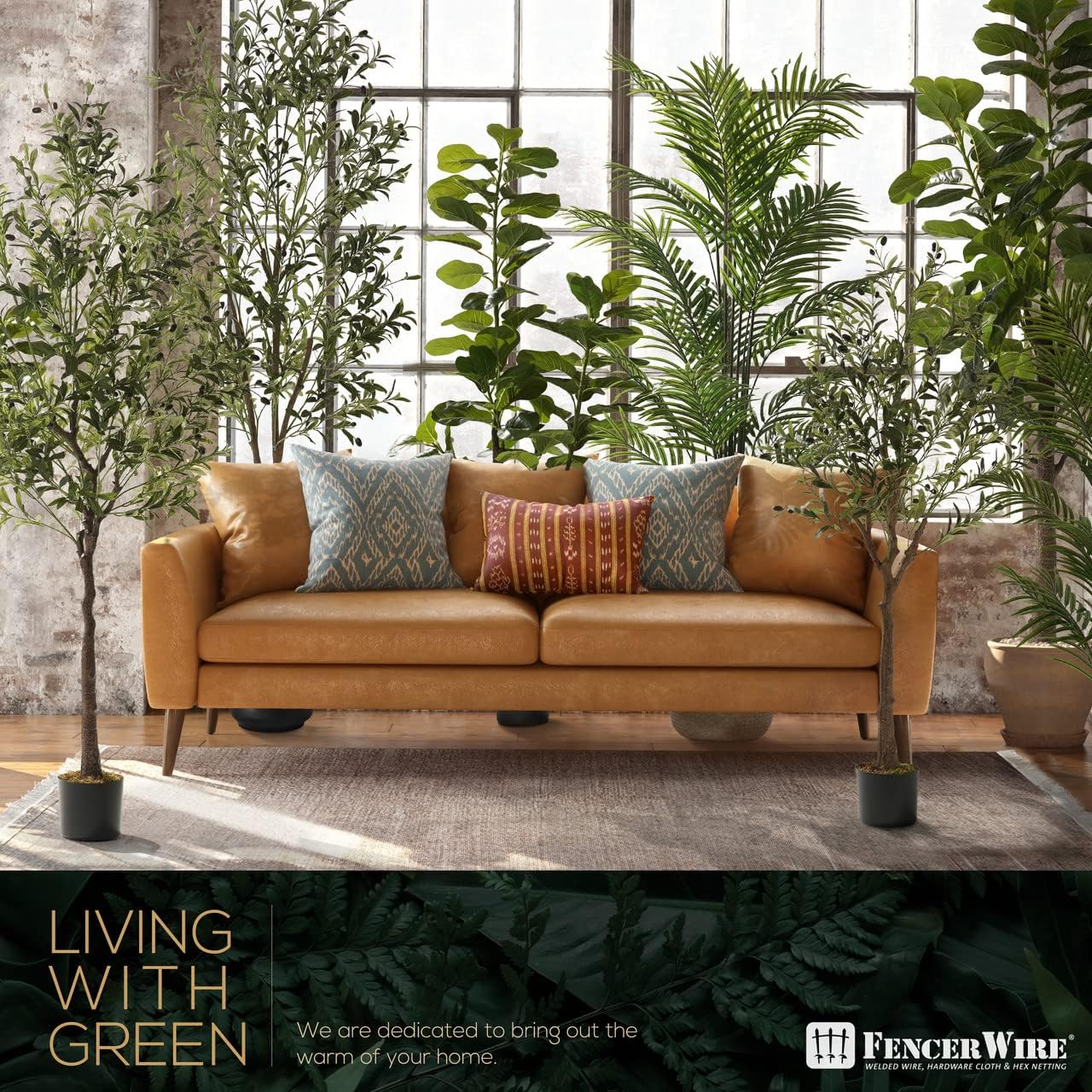 Fencer Wire Árbol topiario artificial en maceta, rama de olivo sintético y fruta, decoración moderna de planta sintética en maceta para interiores,