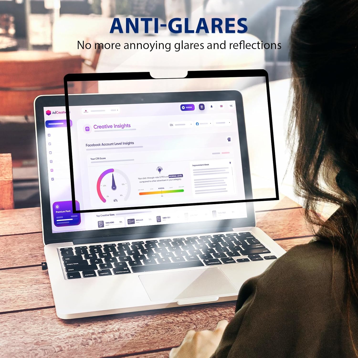 Protector de pantalla antiluz azul compatible con MacBook Pro de 13 pulgadas (2016-2022, M2) y MacBook Air de 13 pulgadas (2018-2021, M1), filtro de