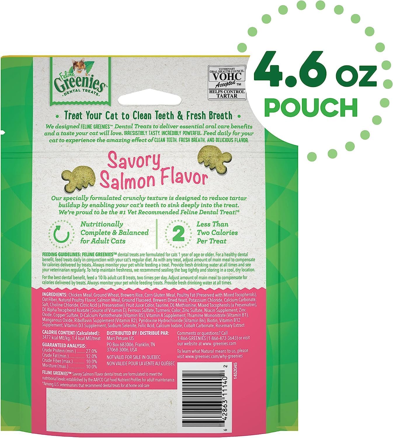 Paquete variado (3) Greenies Natural Dental Care – Golosinas para gatos (atún, salmón, pollo), tamaño mega (4.6 onzas cada uno, 13.8 onzas en total)