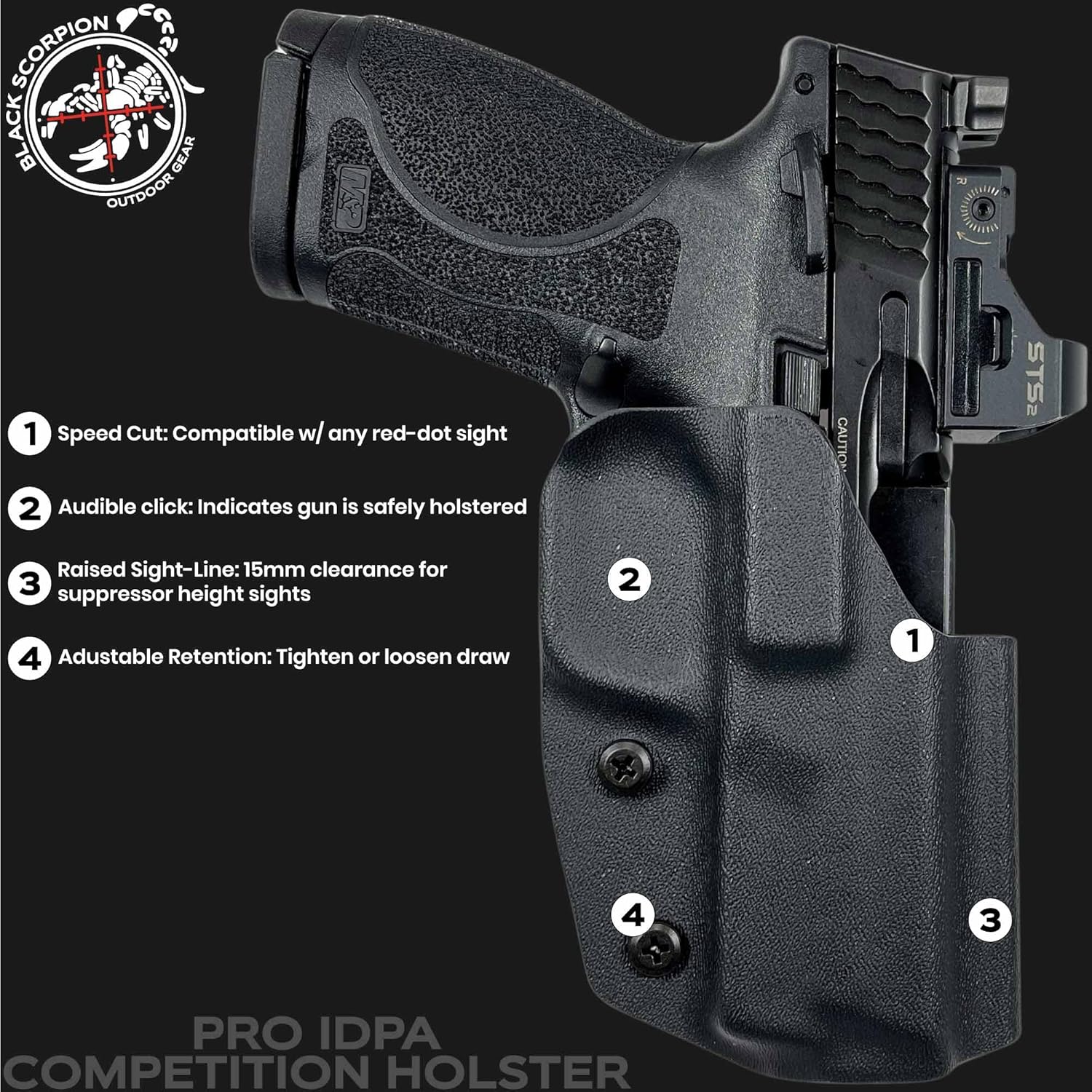 Funda de competición Black Scorpion Gear Pro IDPA para Canik SFX Rival