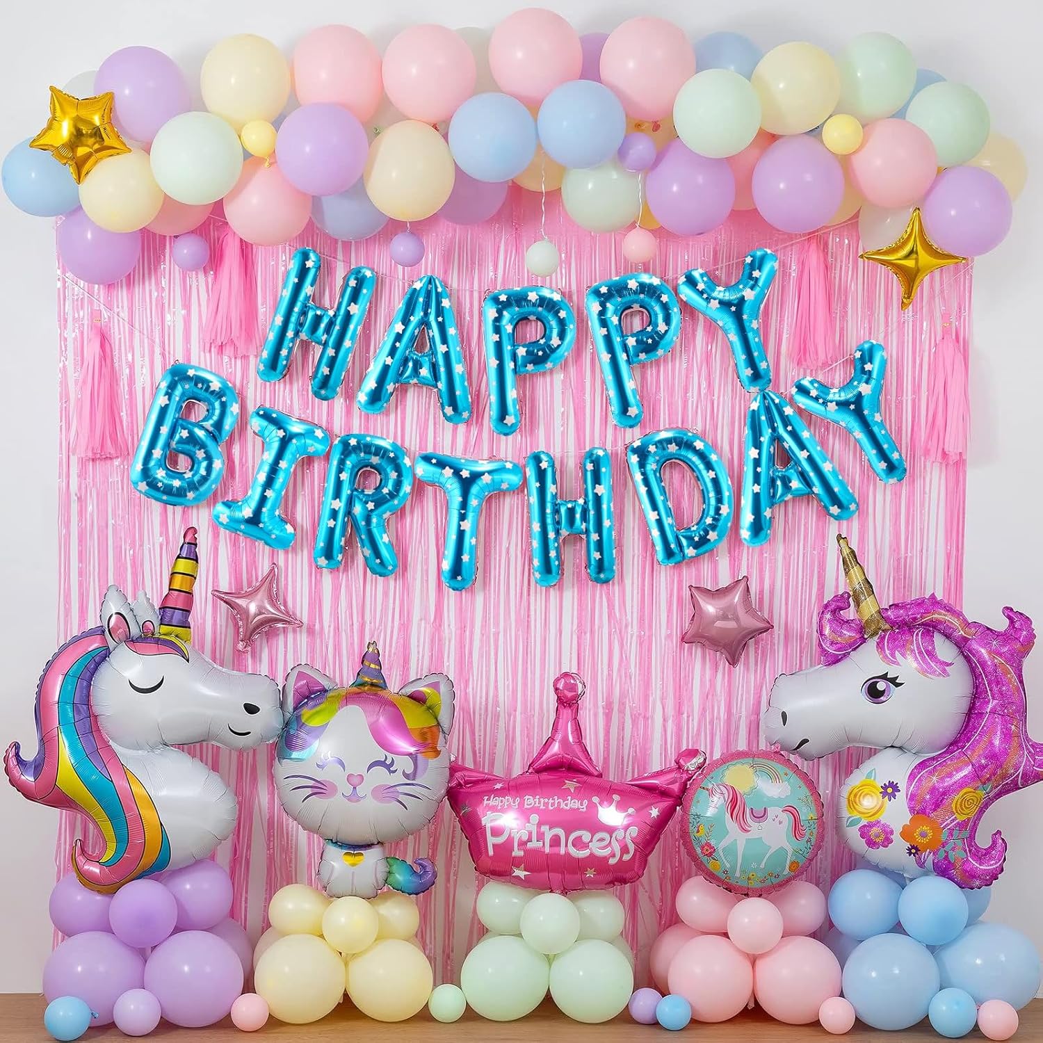 Cartel de feliz cumpleaños, 13 letras de papel de aluminio de Mylar de 16 pulgadas, globos para decoración de fiesta de cumpleaños para niños y