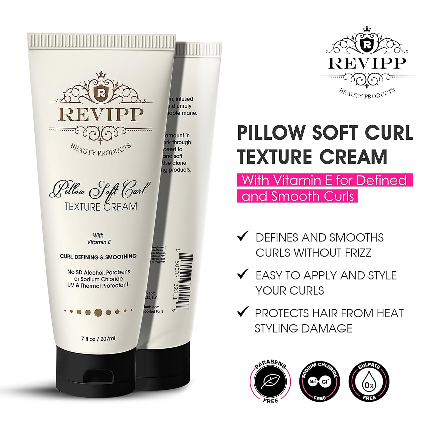 REVIPP Beauty Texture Cream – Productos para el cabello rizado  Crema de peinado de 7 onzas líquidas para cabello rizado  Crema definidora de rizos
