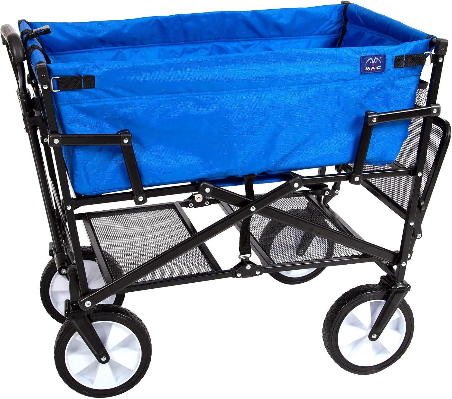 MacSports Carros de dos pisos, resistente, plegable, para exteriores, portátil, ligero, todo terreno, para equipo de campamento, comestibles y más