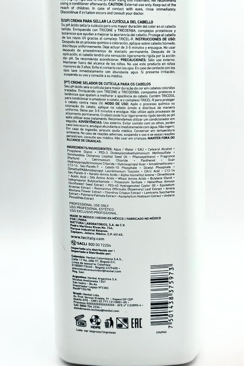 Tec Italy Color Preciso – Tinte para el cabello y recitalizador permanente, 33.8 onzas