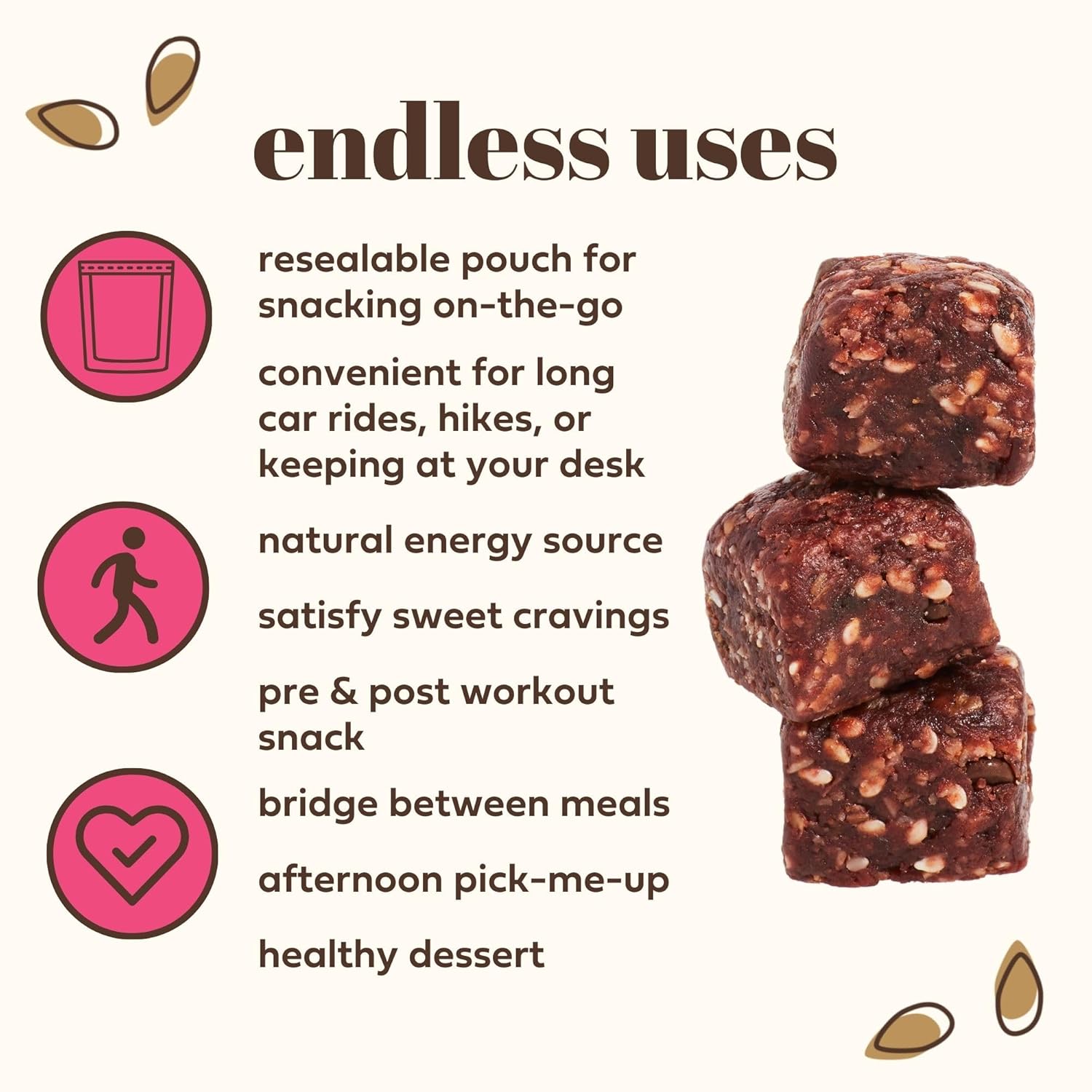 Soom Foods Tahini – Bocadillos de chocolate con cereza y dátiles, paquete de 3 (100% natural  Bocadillo o postre energético saludable  Sin azúcar