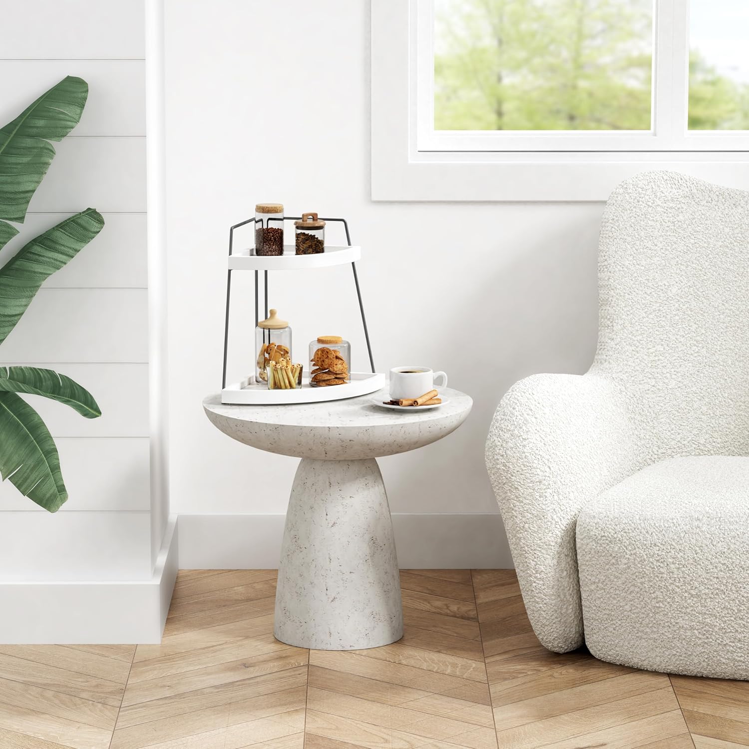 Forbena Organizador esquinero de baño, soporte de esquina de fregadero de 2 niveles para encimera de cocina, estación organizadora de barra de café