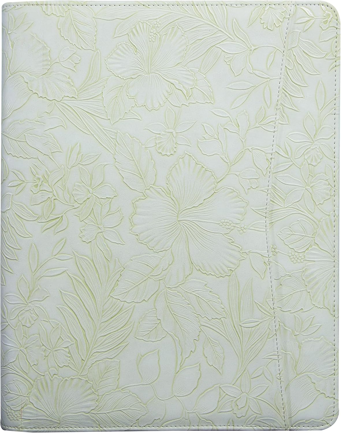 AZXCG Cartera de cuero de impresión, padfolio de piel sintética en relieve con cremallera, cartera de currículum profesional con soporte para bloc