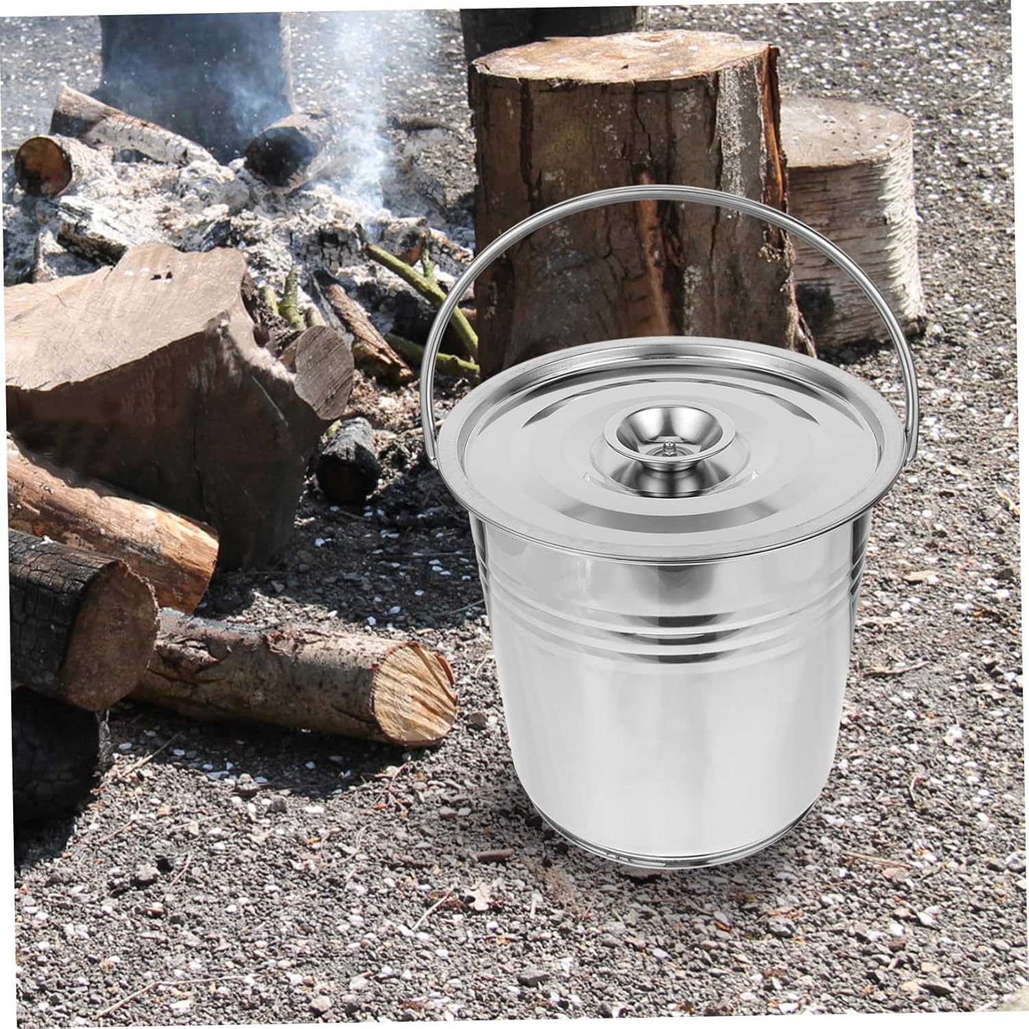 YARNOW Incinerador de cubo de cenizas para jardín, barbacoa, carbón para soporte, mango de metal, uso al aire libre, cubeta de almacenamiento para