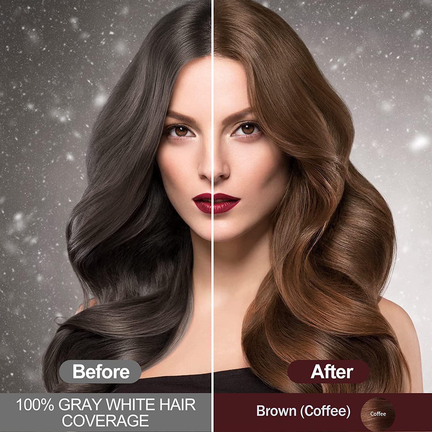 Champú instantáneo de tinte para cabello castaño para cabello gris 3 en 1, champú de cabello castaño natural para mujeres y hombres, colores negros,