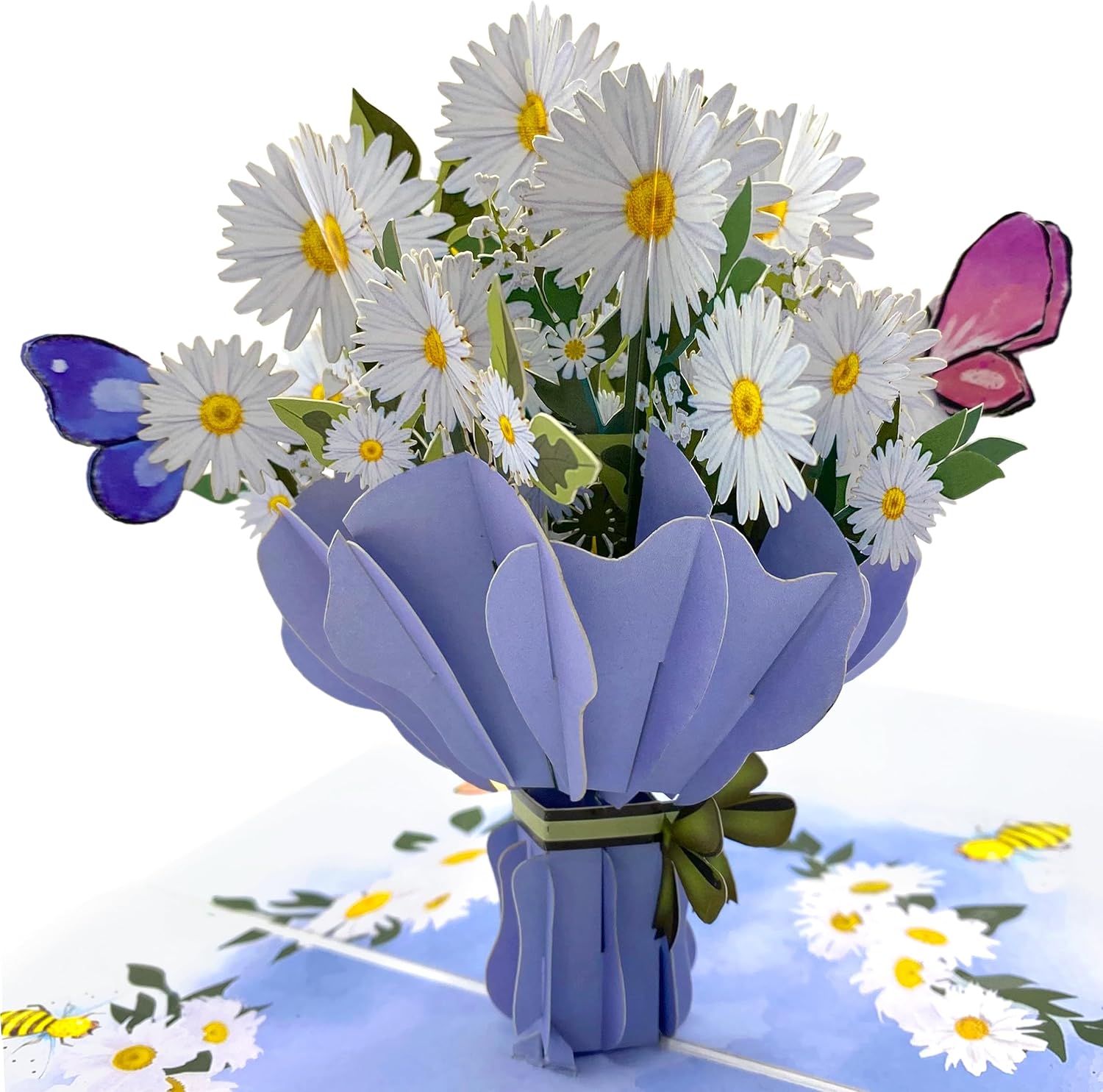 Tarjeta desplegable de flores para todas las ocasiones, ramo de flores 3D, con la más profunda condolencia, pensando en ti, no olvides, para