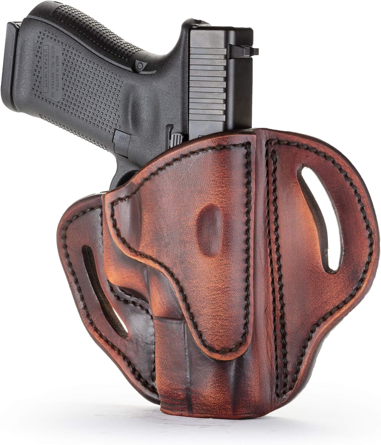 1791 GUNLEATHER Funda Glock 19, funda de cuero OWB G19 para cinturones, se adapta a Glock 19, 23, 26, 27, H&K VP40 y Springfield XDS