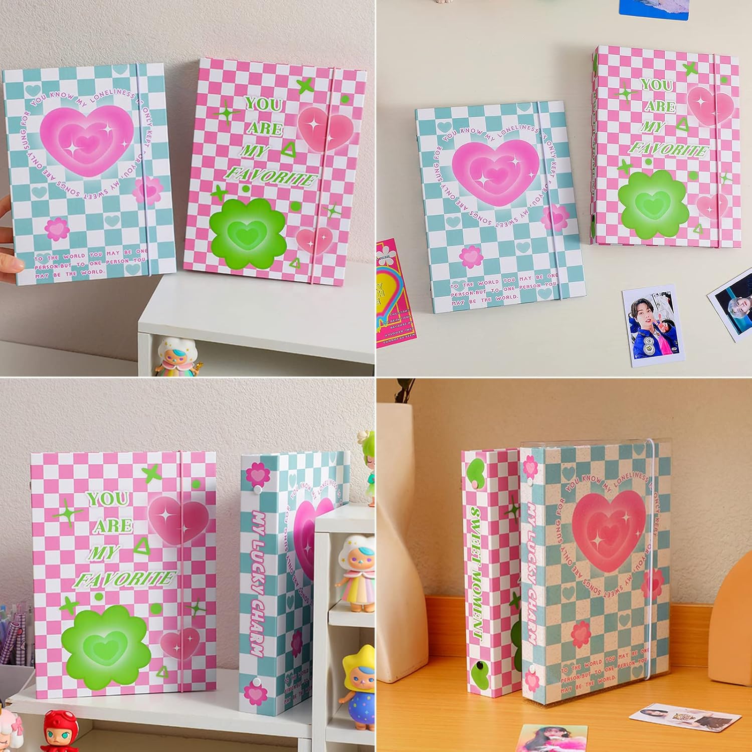 SZHTSWU Carpeta A5 Kpop álbum de fotos con 20 fundas interiores de 3 pulgadas para álbum de fotos en hojas sueltas rellenables de 6 anillos,
