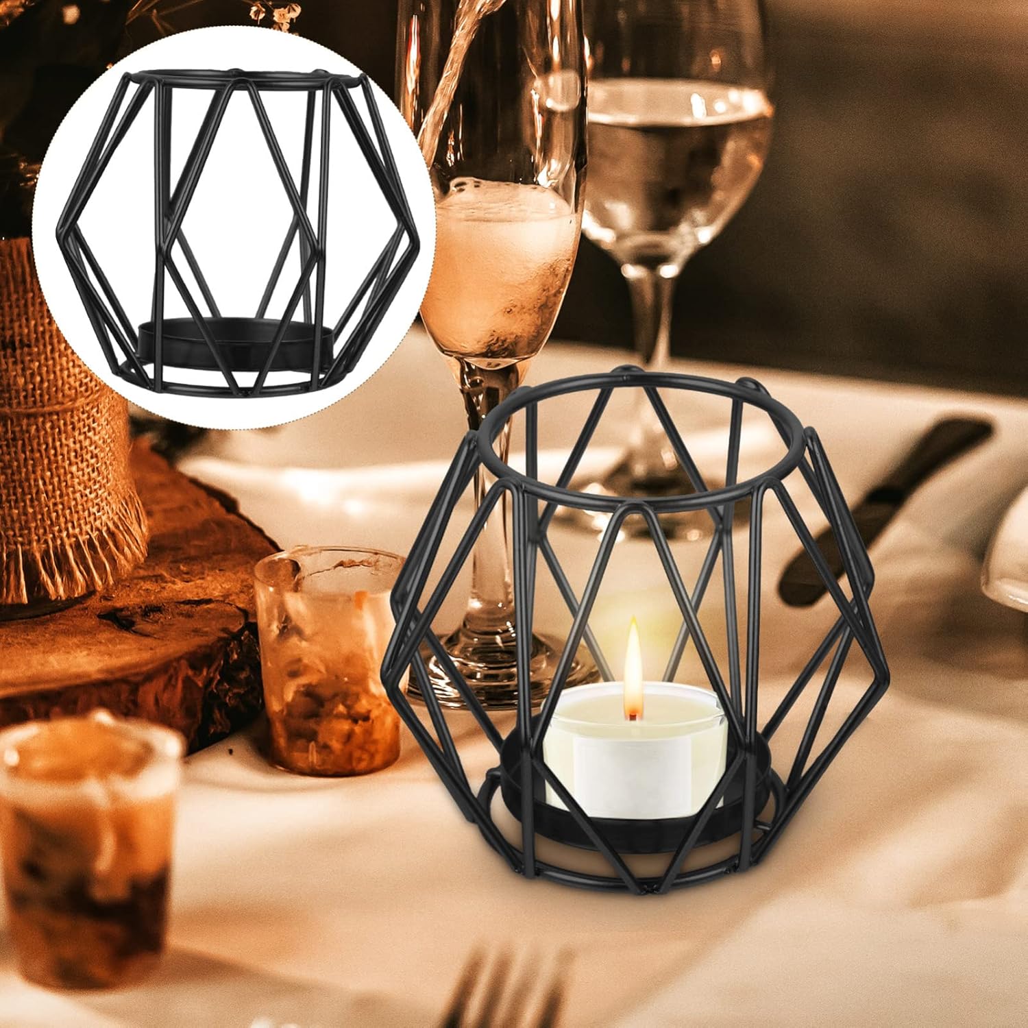 3 piezas de candelabros de hierro forjado decoración centros de mesa para decoración de vidrio de boda accesorios de boda sostenedor geométrico
