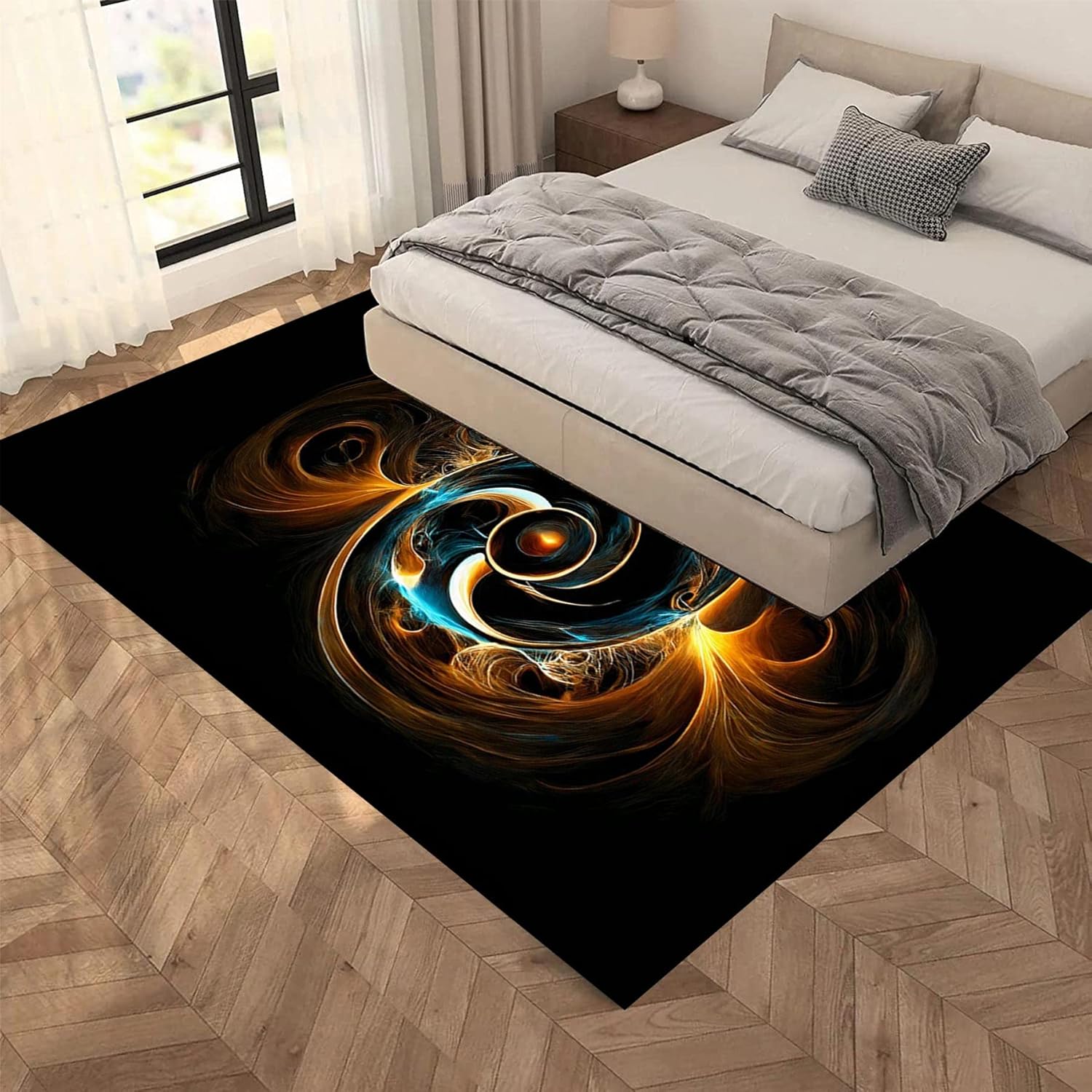 Alfombra antideslizante de arte abstracto para sala de estar, comedor, dormitorio, cocina, 8 x 10 pies, alfombra de arte abstracto, tapete de yoga