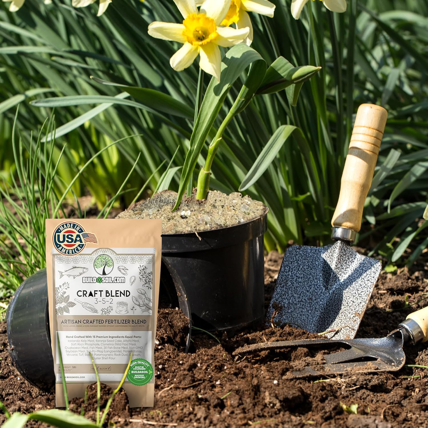 BuildASoil Fertilizante para huerto y alimentos orgánicos para plantas  Fertilizante orgánico hecho a mano con 15 ingredientes de primera calidad