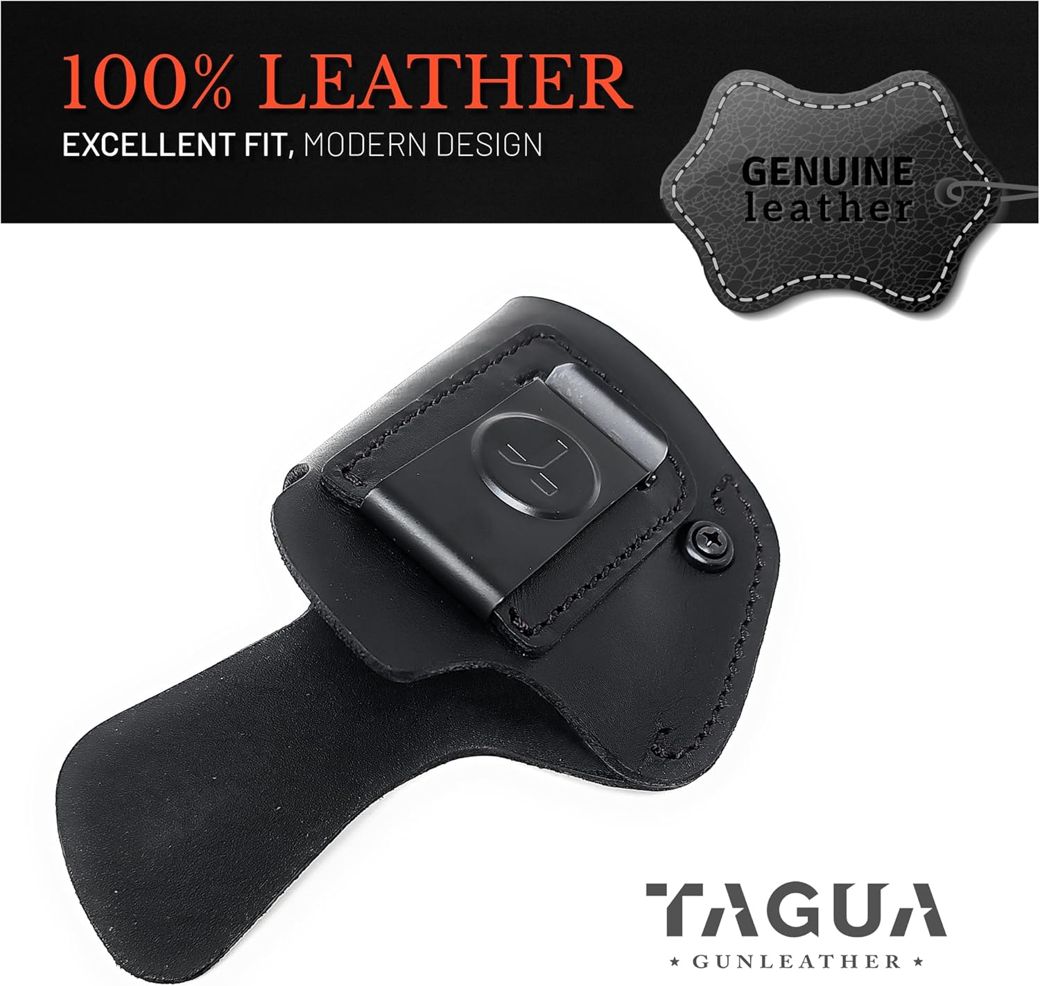 IWB – Fundas de cuero de gamuza para pistolas ópticas listas para mano derecha. Se adapta a la mayoría de pistolas subcompactas de doble pila, funda