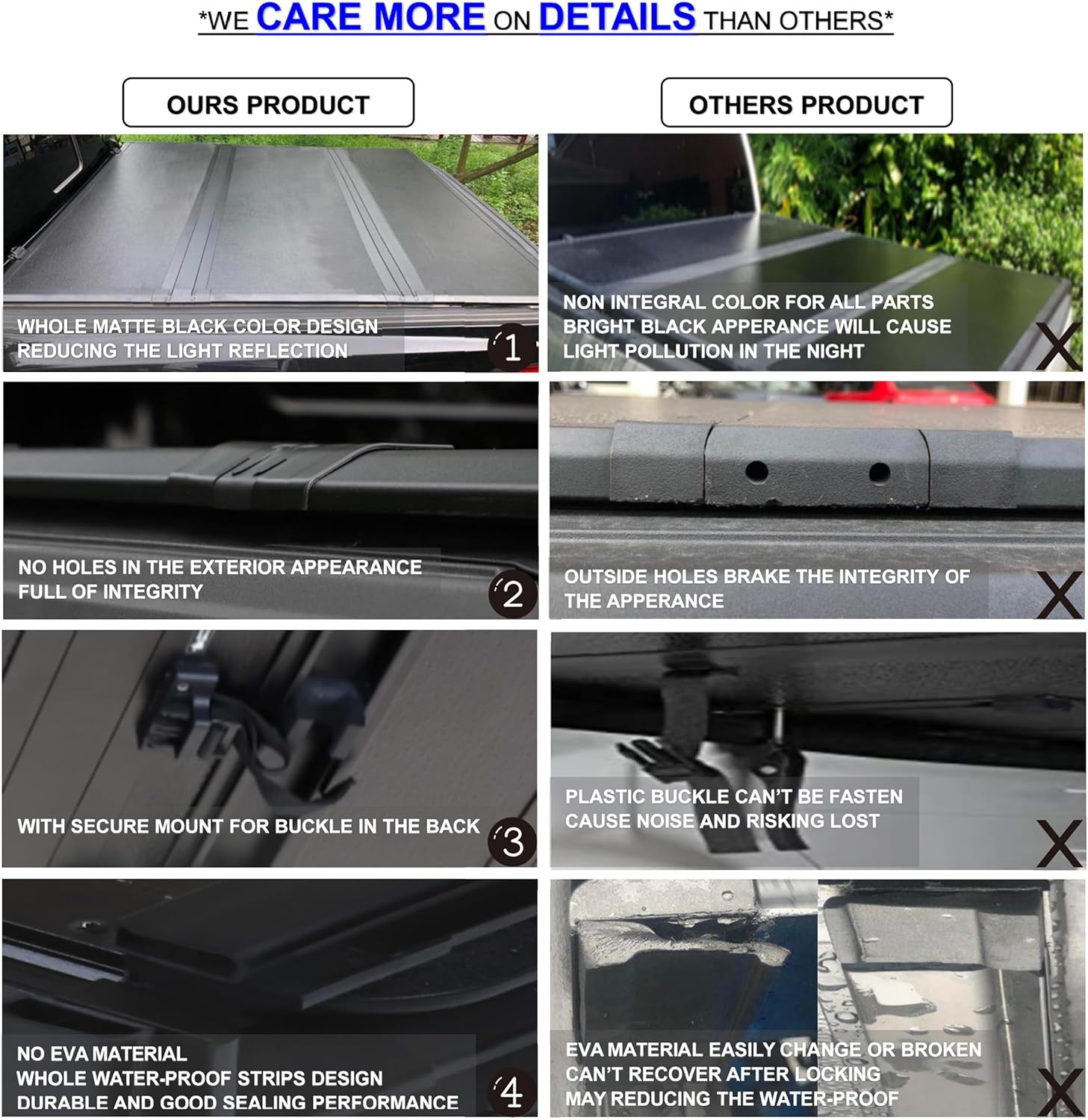 Cubierta rígida de tres pliegues para caja de camioneta de 5.0 pies para Nissan Frontier 2005-2025  Cubierta Tonneau Suzuki Equator 2009-2012
