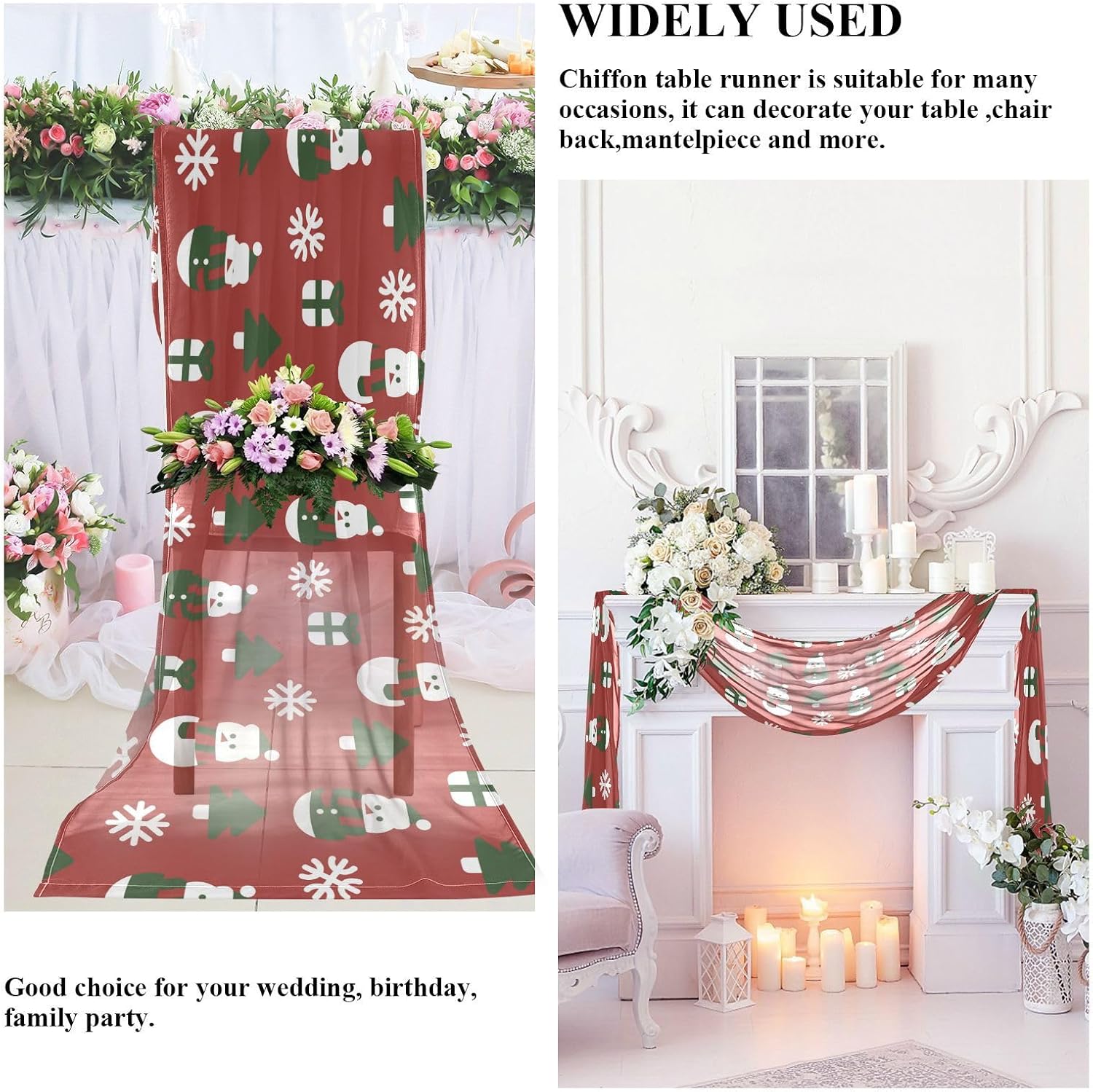 Christmas Snowman Red Table Runner Fall Table Runners for Desk Decor Christmas Table Runner 120 Inches Long