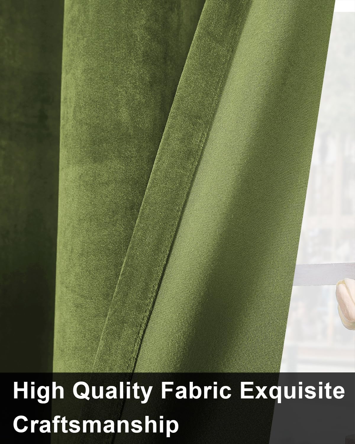 Cortinas de terciopelo de color verde de 72 pulgadas de largo con ojales, aislamiento térmico súper suave, reducción de ruido, gruesas filtrantes de