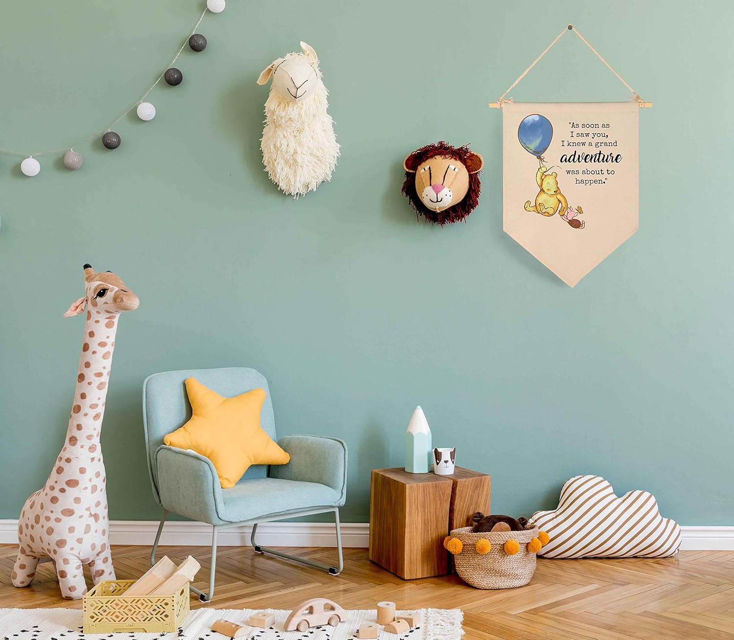 As Soon As I Saw You-Adventure was About to Happen-Christmas Birthday Party Bunting-Baby Gift Shower-Winie Wall Flag Decor Gift The Pooh-Banner