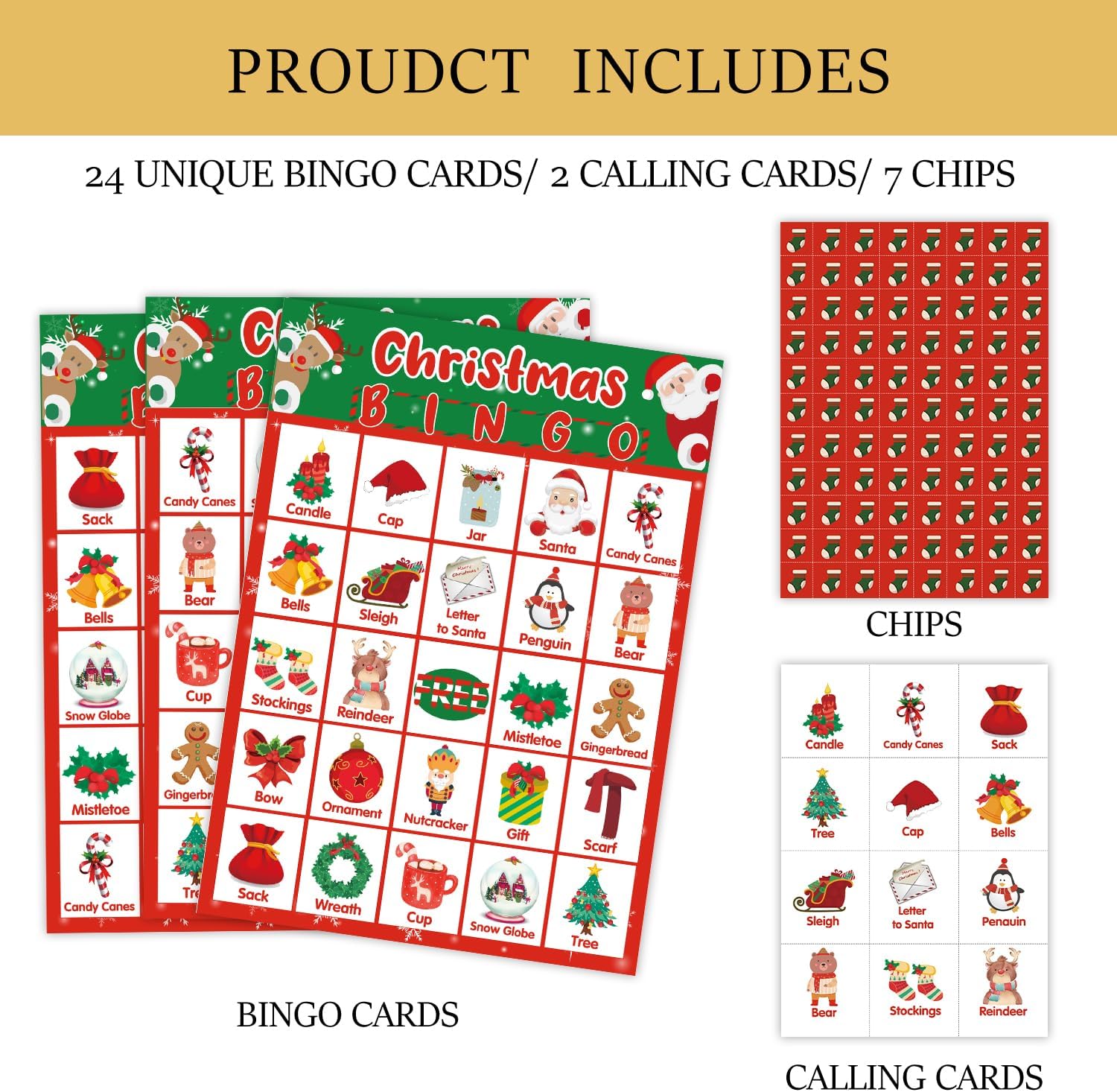 Tarjetas de bingo para Navidad, juego de bingo para estudiantes adolescentes, tarjeta de bingo para 24 jugadores, juego de bingo para niños, juego