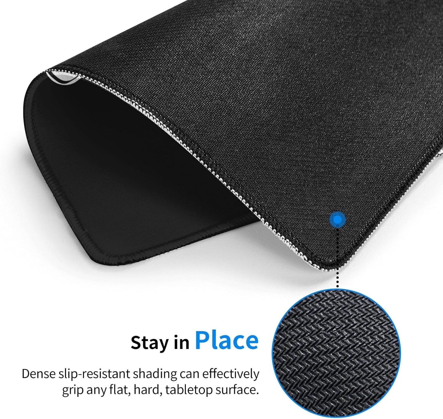 Divertida alfombrilla de mouse para dedos, bonita alfombrilla de mouse para mouse inalámbrico, rectangular, impermeable, para escritorio con base de