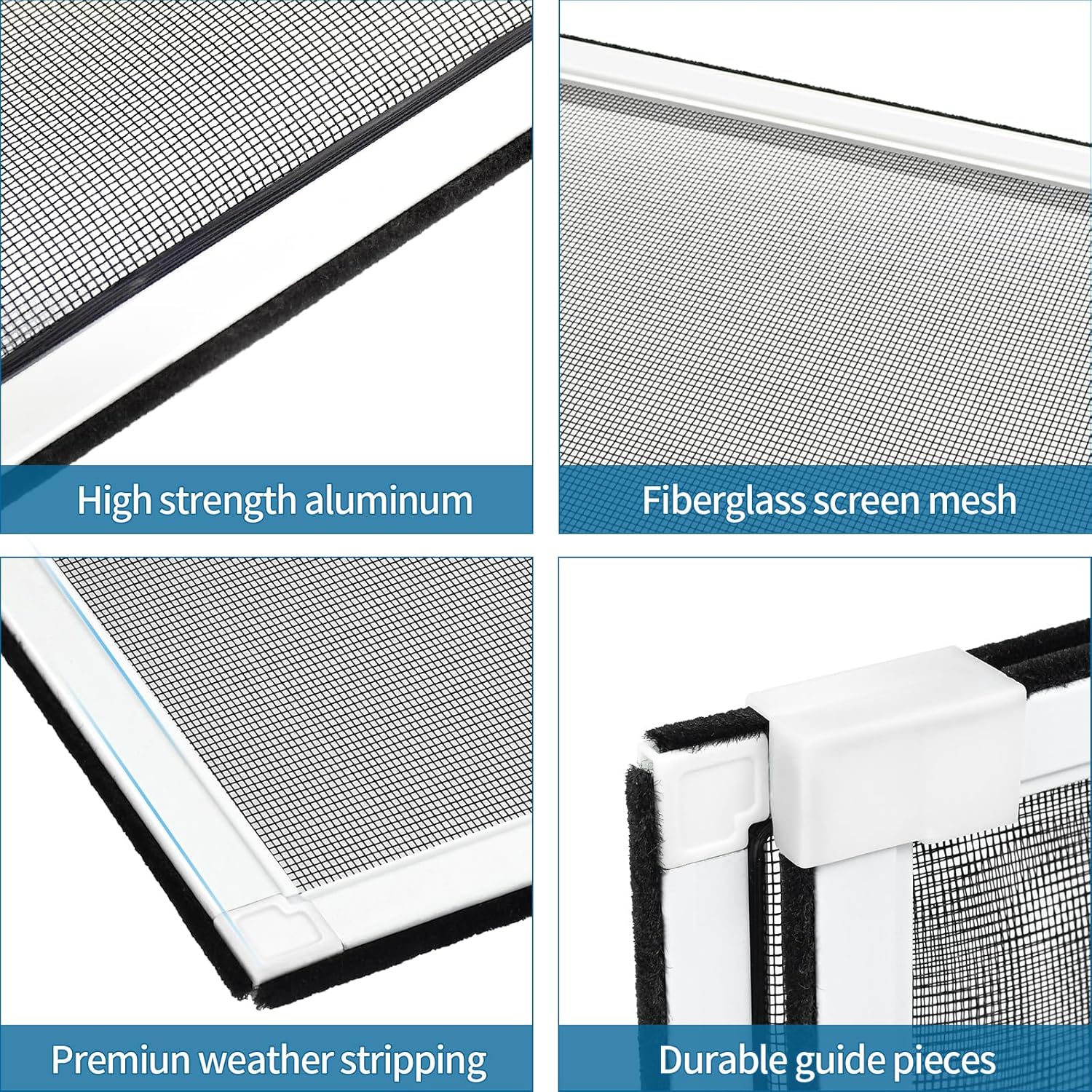 Pantalla de ventana ampliable, pantalla ajustable para ventana, pantallas de repuesto con marco, malla de repuesto duradera para ventana (18