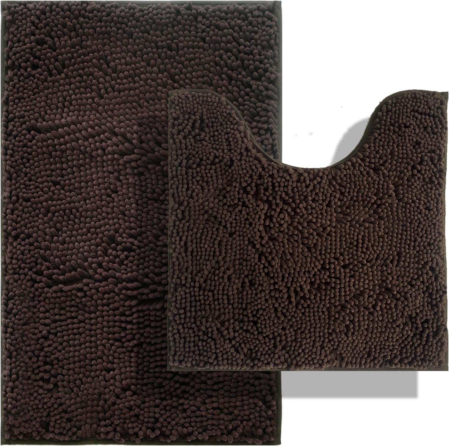 BOANKODU Juego de 2 alfombras de baño absorbentes para baño, felpilla muy suave, antideslizante, 32 x 20 pulgadas + 20 x 20 pulgadas, alfombra de