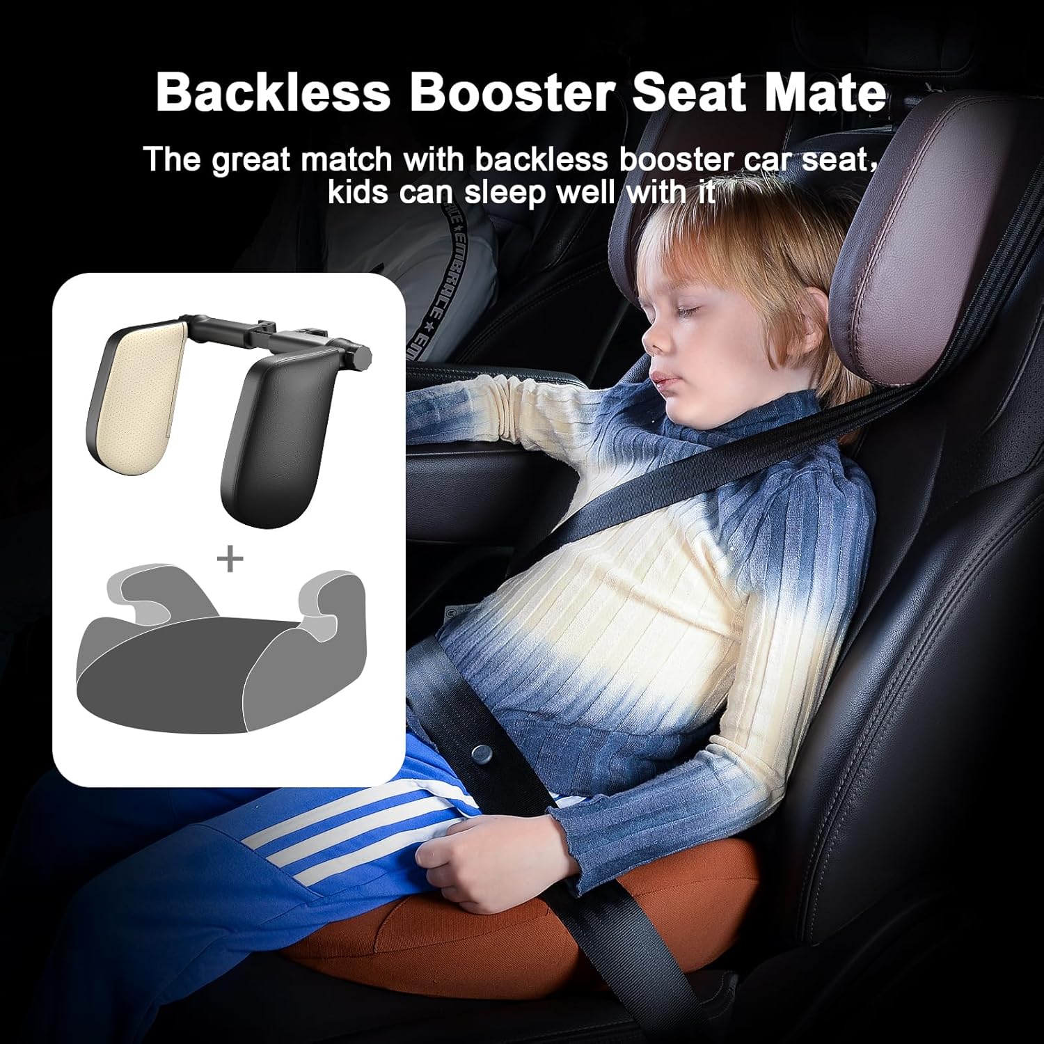 Canler Almohada para reposacabezas de automóvil 2023, cómoda y mejorada para viajes por carretera, soporte para la cabeza y el cuello para niños y