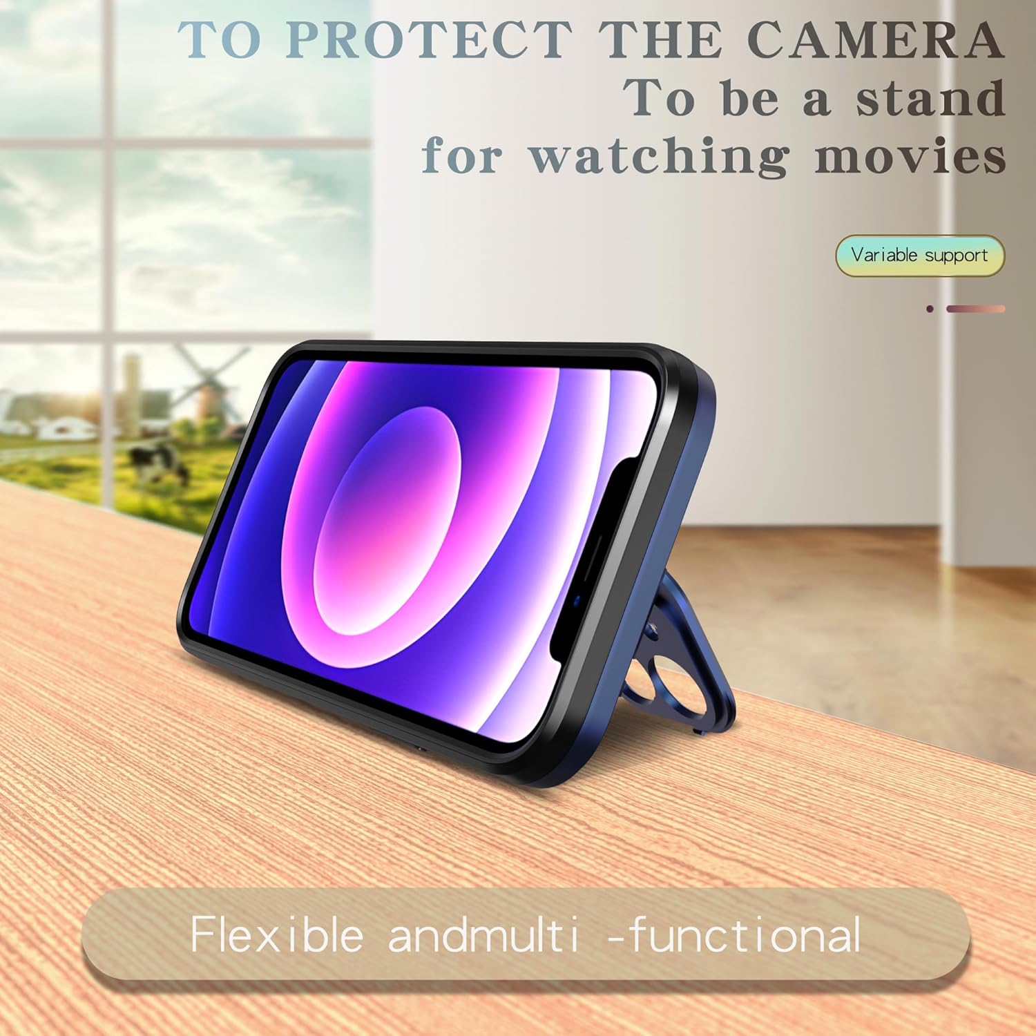 Asuwish Funda de teléfono para iPhone 11 6.1 con protector de pantalla de vidrio templado Magsafe y soporte delgado, funda rígida híbrida para