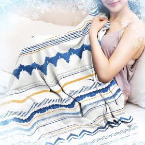 Manta refrescante bohemia azul, manta refrescante a rayas azules para personas que duermen con calor, manta de edredón ligera a rayas azules, efecto Manta refrescante bohemia azul, manta refrescante a rayas azules para personas que duermen con calor, manta de edredón ligera a rayas azules, efecto