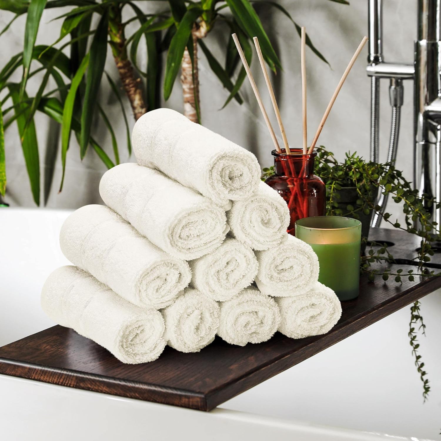 Utopia Towels – Juego de 12 paños de viscosa de lujo (12 x 12 pulgadas), 100% algodón hilado en anillo, altamente absorbentes y suaves al tacto,