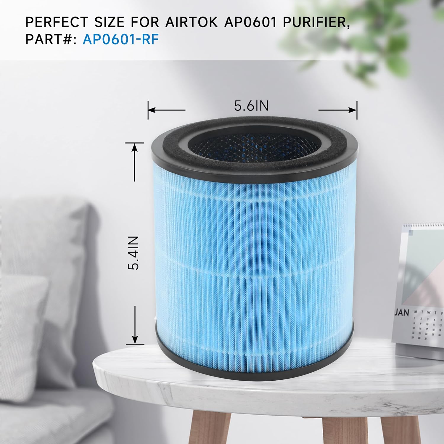 AP0601 Filtros de repuesto compatibles con Airtok Air Puri-fier, filtros H13 True HEPA 4 en 1, filtro de carbón activado de alta eficiencia,
