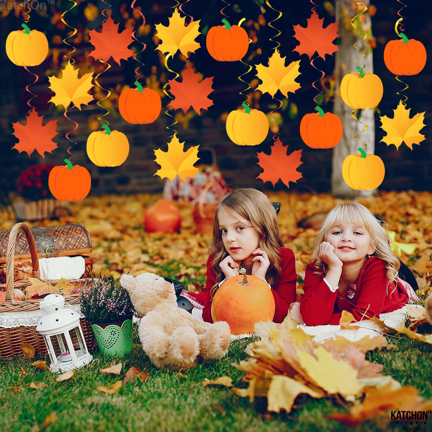 KatchOn, Remolinos de otoño para decoraciones de otoño para el aula, paquete de 30, no puedes hacerlo tú mismo, centro de mesa de calabaza de panal