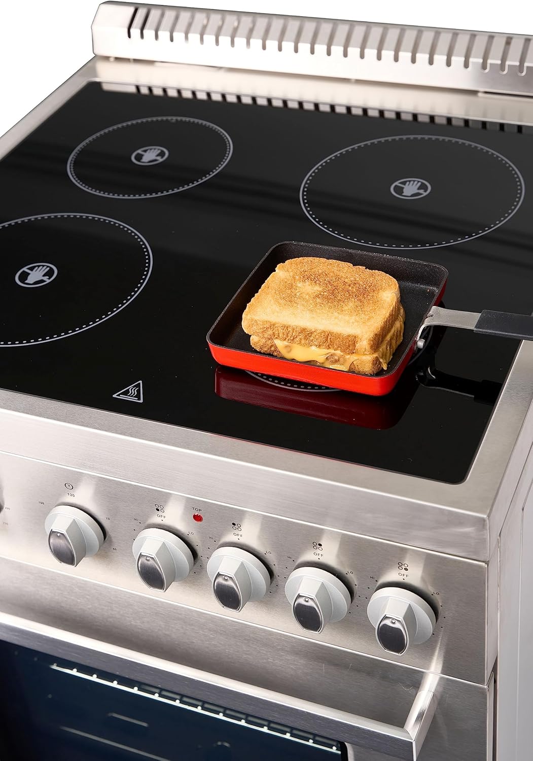 Premium Levella PRE2026GS – Cocina eléctrica de 20 pulgadas con 4 quemadores y horno individual de 2.1 pies cúbicos, acero inoxidable